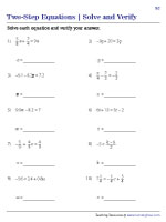 Solve and Verify - Two-Step Equations - 2