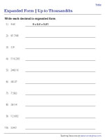 Expanded Form | Up to Thousandths - 2
