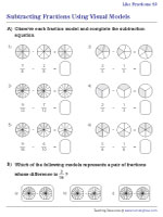 Subtracting Like Fractions with Visual Models - 2