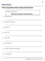 Writing Hyperbolic Sentences - 1