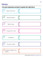 Food Idioms | Cut and Glue - 1