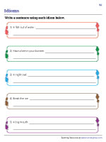 Writing Sentences Using Idioms - 3