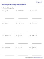 Solving One-Step Inequalities | Integers - 2