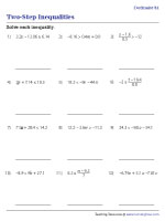 Solving Two-Step Inequalities | Decimals