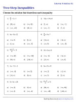 Identifying Solutions of Two-Step Inequalities in Interval Notation