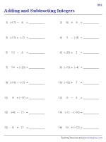 Adding and Subtracting Integers | Easy - 1