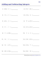 Adding and Subtracting Integers | Easy - 3