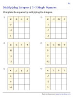 Multiplication Squares - 3 by 3