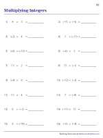 Multiplying Integers - 1
