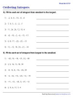 Ordering Integers | Standard - 2