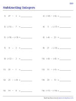 Subtracting Integers - 2