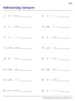Subtracting Integers - 3