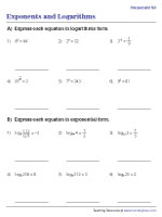 Logarithmic and Exponential Form - 2