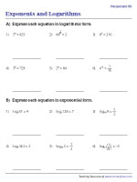 Logarithmic and Exponential Form - 3
