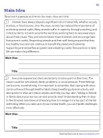 Writing Main Ideas and Titles for Passages - 1