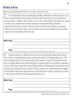 Writing Main Ideas and Titles for Passages - 3