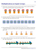 Equal Groups Multiplication - Word Problems