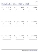 4, 5, or 6-digit by 1-digit | Standard Multiplication - 3