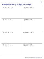 Multiplying in Rows | 3-digit Times 2-digit - 2