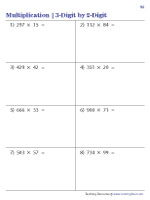 Multiplying in Rows | 3-digit Times 2-digit - 3