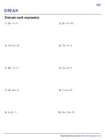 Evaluating Expressions Involving Two Operators - 3