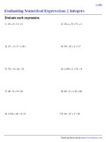 Evaluating Numerical Expressions with Integers - 3