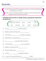 Completing Proverbs and Adages - 3