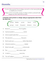 Completing Proverbs and Adages - 1