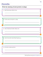 Writing the Meanings of Proverbs and Adages - 1