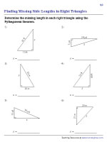 Finding the Unknown Side Lengths in Right Triangles - 2