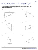 Finding the Unknown Side Lengths in Right Triangles - 3