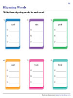 Writing Three Rhyming Words - 3