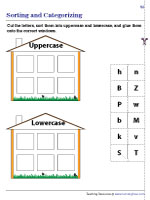 Sorting Letters into Uppercase and Lowercase - Cut and Glue - 3