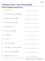 Standard Form | Up to Thousandths - 2