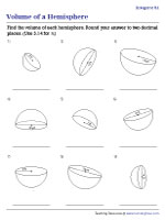 Volume of a Hemisphere - Integers - Customary