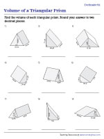 Volume of Triangular Prisms | Decimals - Customary