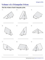 Finding Volume of Triangular Prisms | Moderate - Customary